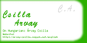 csilla arvay business card