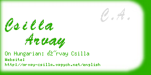 csilla arvay business card